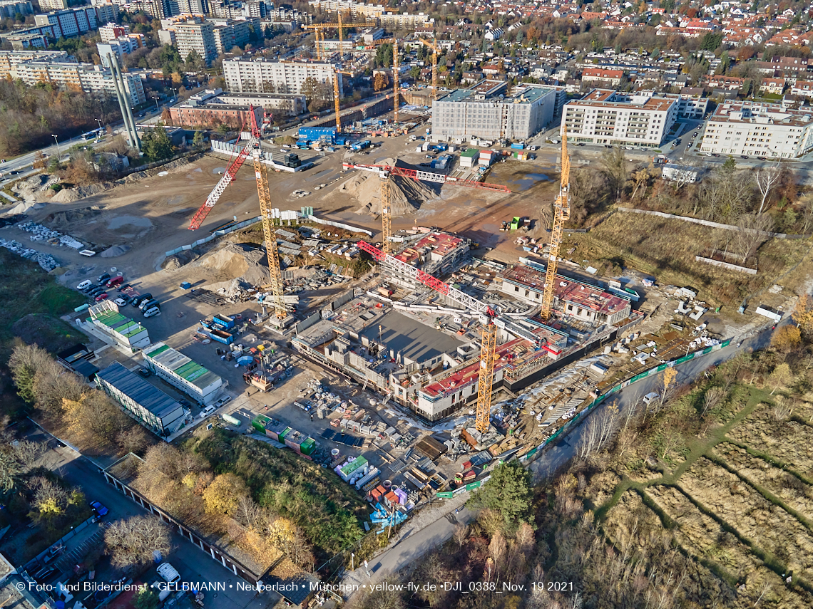 19.11.2021 - Luftbilder von der Baustelle Alexisquartier und Pandion Verde in Neuperlach 19.11.2021 - Luftbilder von der Baustelle Alexisquartier und Pandion Verde in Neuperlach